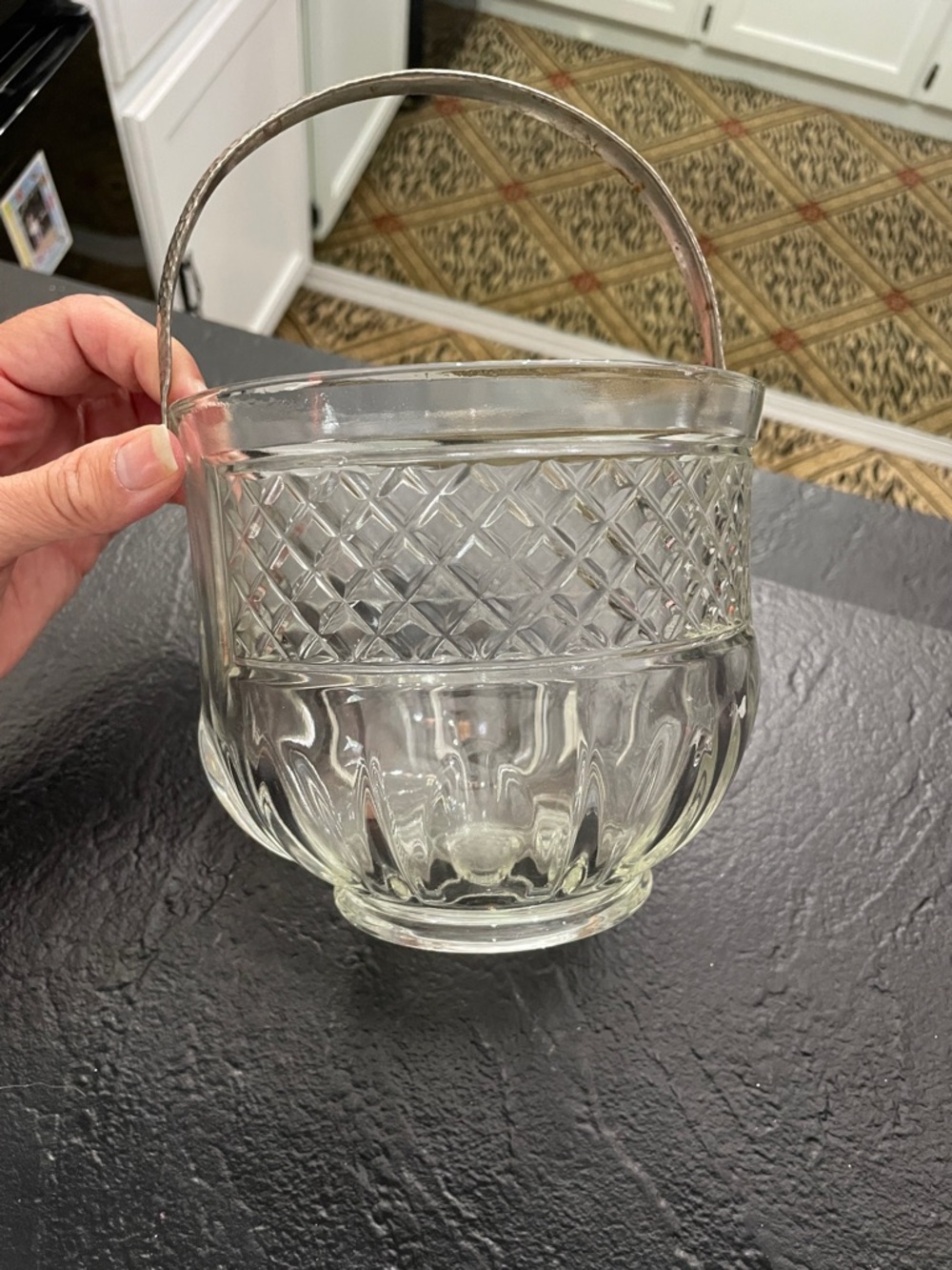 Vintage Ice BucketCut Glass Crystal Basket Pair with Silver-Tone Handles -Clear - Picture 12 of 12